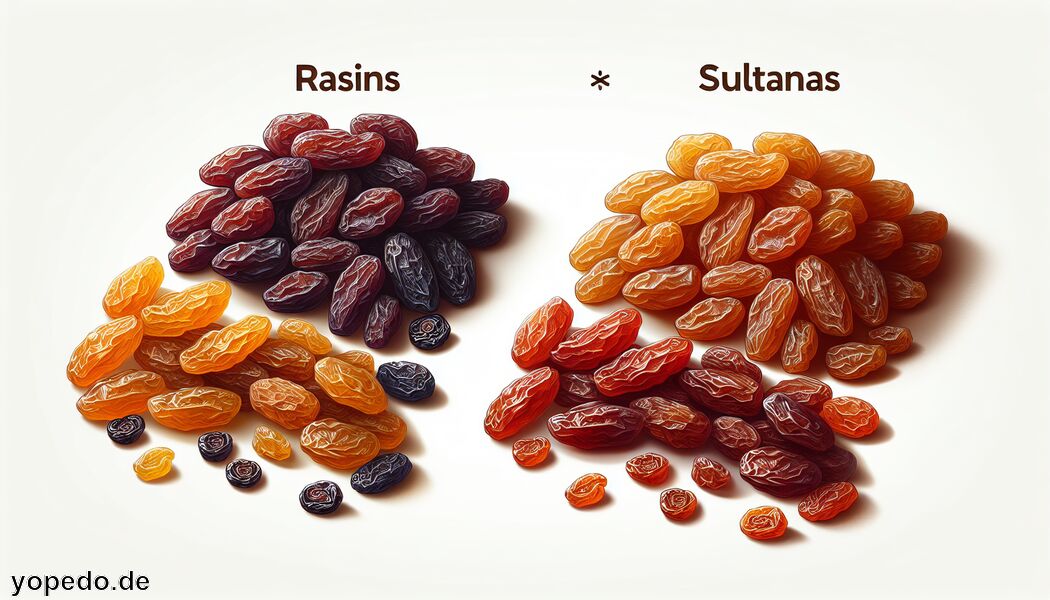 Nährstoffgehalt und Kalorienvergleich - Unterschied Rosinen Sultaninen